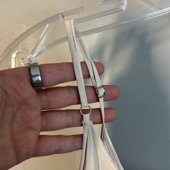 Cecilie Copenhagen Cream Anthropologie Midi Slip Night Out Dress Size Medium - Picture 12 of 16